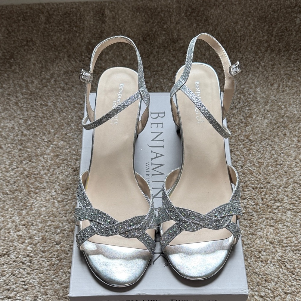 Sparkly silver sandals